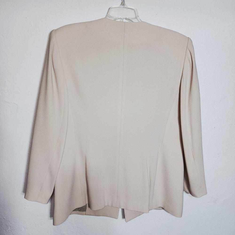 Saville Suit Blazer 14 Beige Vintage Pleated Single Button Career - Picture 8 of 8